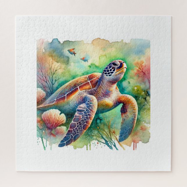 Puzzle Loggerhead Sea Turtle 010824AREF108 - Watercolor (Vertical)