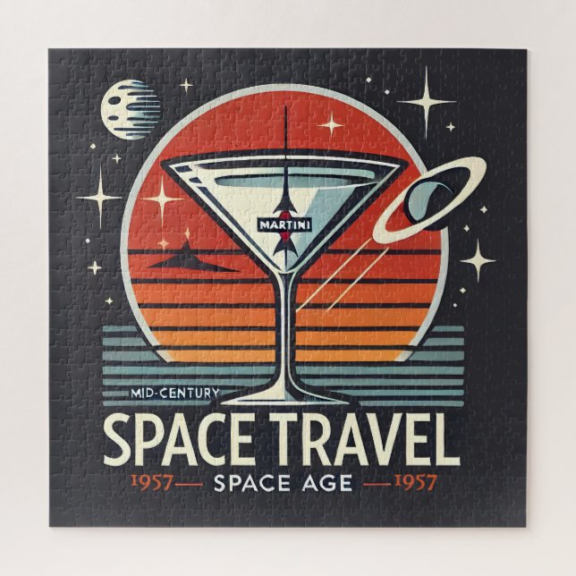 Puzzle Logo de la era espacial Martini Space Travel 1957 (Vertical)
