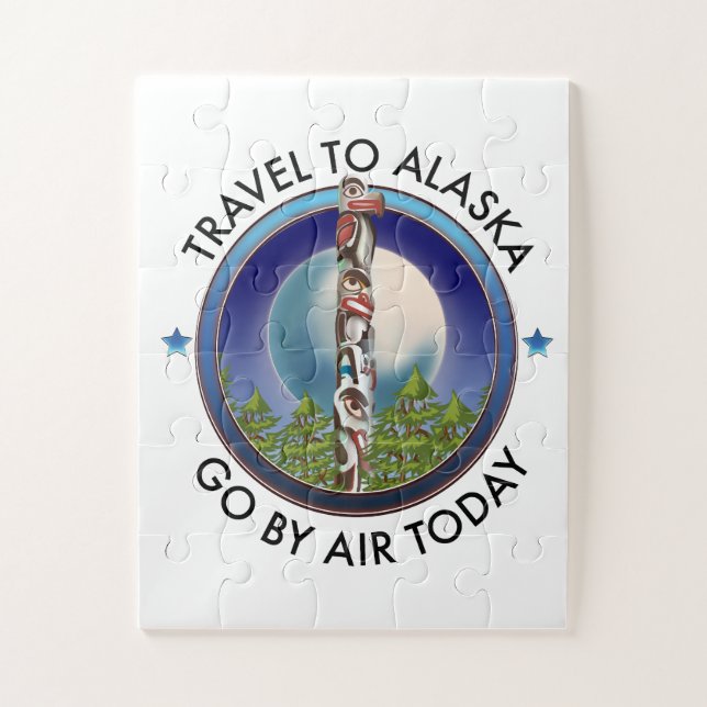 Puzzle Logo de viaje de Alaska (Vertical)