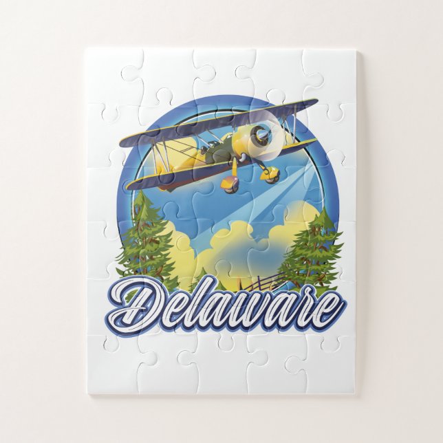 Puzzle Logo de viaje de Delaware (Vertical)