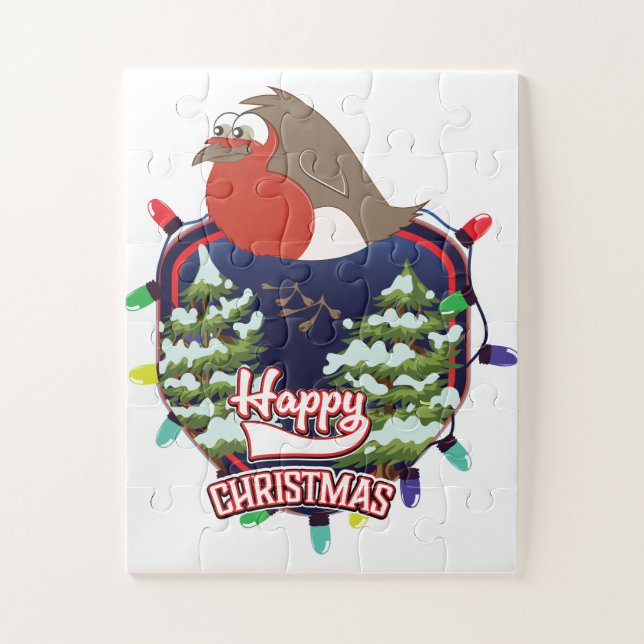 Puzzle Logo del personalizado Robin Navidades felices (Vertical)