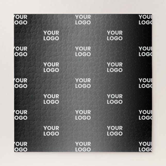 Puzzle Logotipo comercial de repetición | Gradiente negro (Vertical)