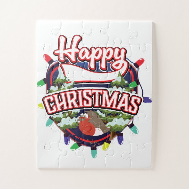 Puzzle Logotipo de dibujos animados de Feliz Navidad (Vertical)