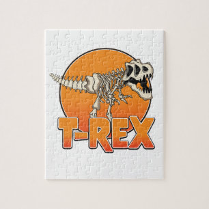 Puzzle logotipo de dibujos animados de T-REX