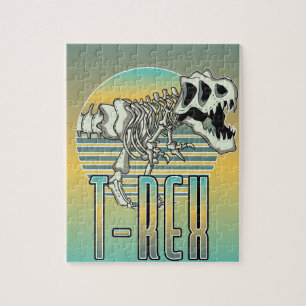 Puzzle logotipo de dibujos animados de T-REX