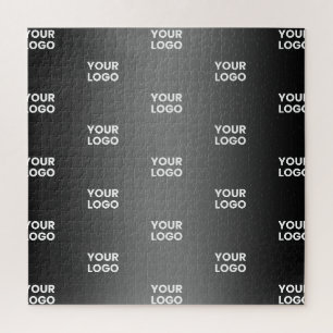 Puzzle Logotipo de Negocio Repetitivo Gradiente Negro y