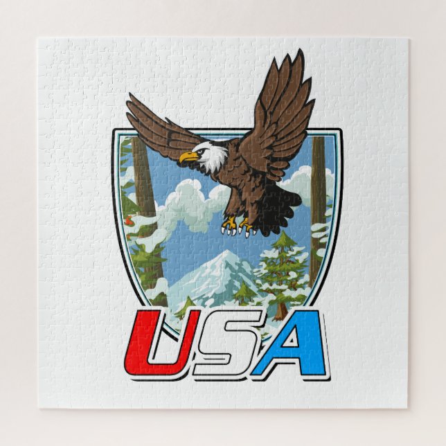 Puzzle logotipo de USA Patriot (Vertical)