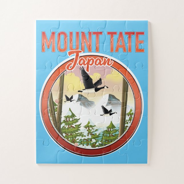 Puzzle logotipo de viaje a Japón Monte Tate (Vertical)