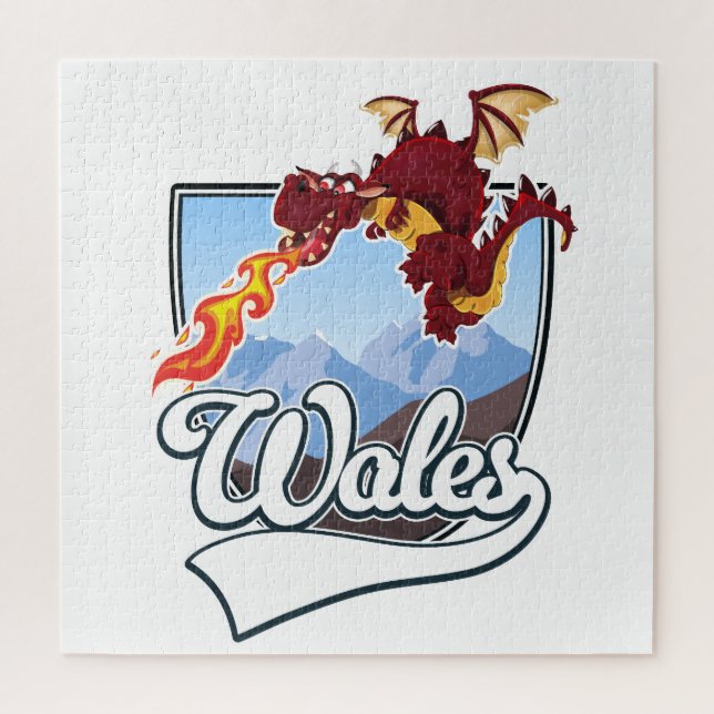 Puzzle logotipo del dragón de Gales (Vertical)