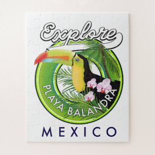 Puzzle logotipo retro de Playa Balandra México