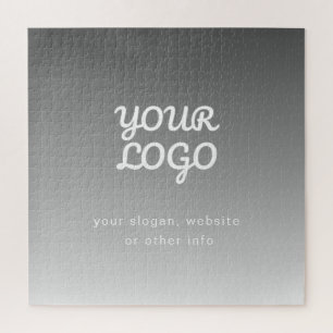 Puzzle Logotipo y texto de su empresa Ombre gris oscuro