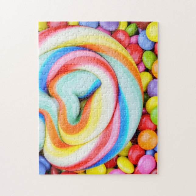 Puzzle Lollipop rayado y sabelotodos multicolores (Vertical)