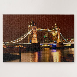 Puzzle London & Tower Bridge por la noche, Inglaterra/Gra