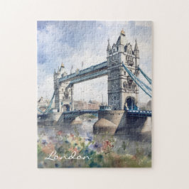 Puzzle London Tower Bridge Travel Watercolor