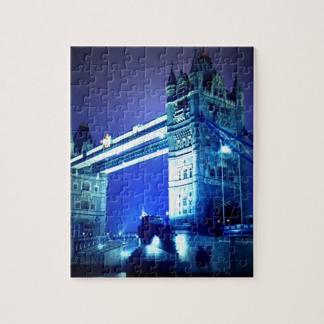 Puzzle London Tower Bridge y Blue Night (Vertical)