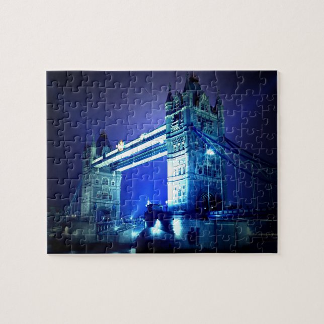 Puzzle London Tower Bridge y Blue Night (Horizontal)
