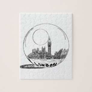 Puzzle Londres en una bola de vidrio.