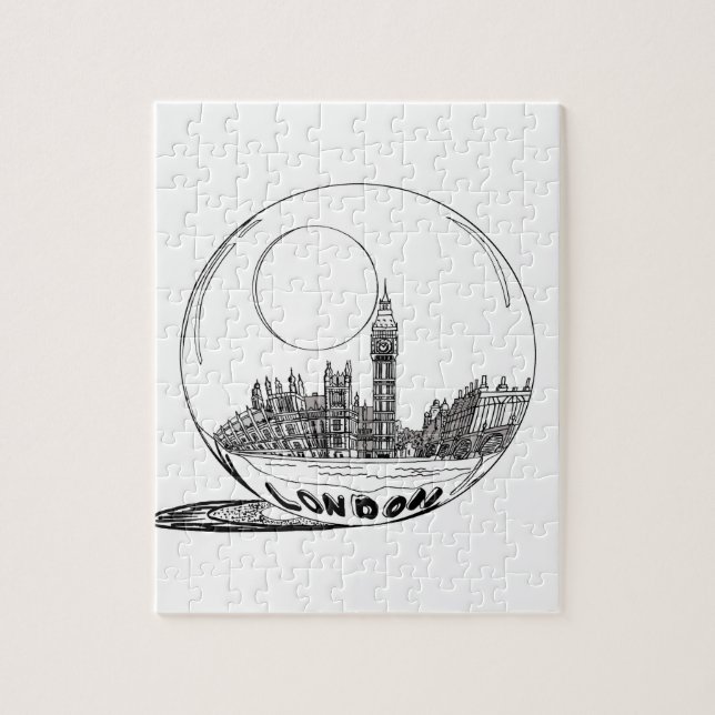 Puzzle Londres en una bola de vidrio. (Vertical)