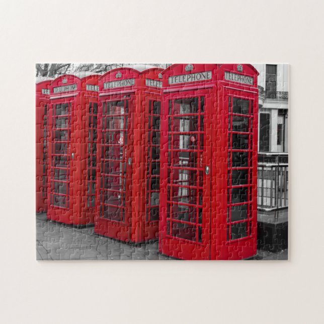 Puzzle Londres, icónicas cajas telefónicas rojas (Horizontal)
