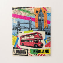 Londres Inglaterra Arte Pop Retro Viaje en Autobús