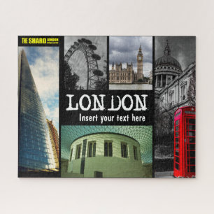 Puzzle Londres, vistas, con texto personalizado