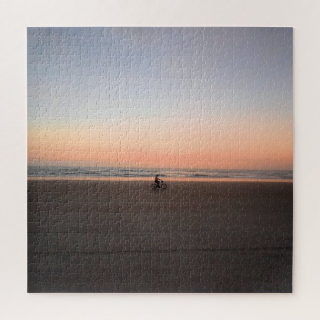 Puzzle Lonely Sunrise Bike Ride en la playa - 20x20 (Vertical)