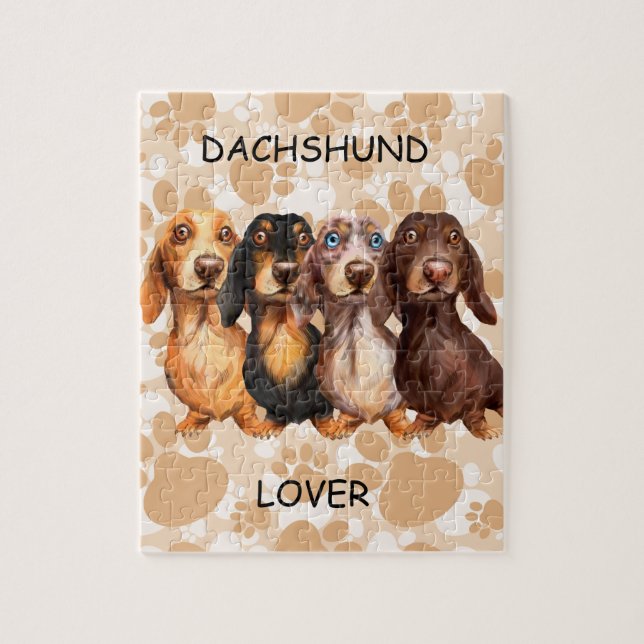 Puzzle Long Hair Dachsund (Vertical)