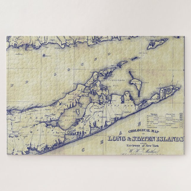 Puzzle Long Island El Mapa Hamptons Molesto (Horizontal)