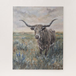 Puzzle "Longhorn" pintado a mano
