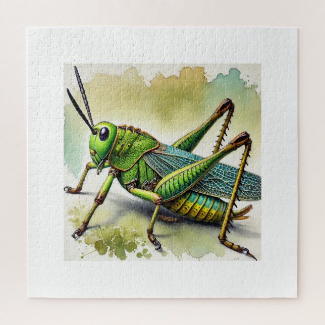 Puzzle Longhorned Grasshopper Katydid 270824IREF244 - Wat (Vertical)