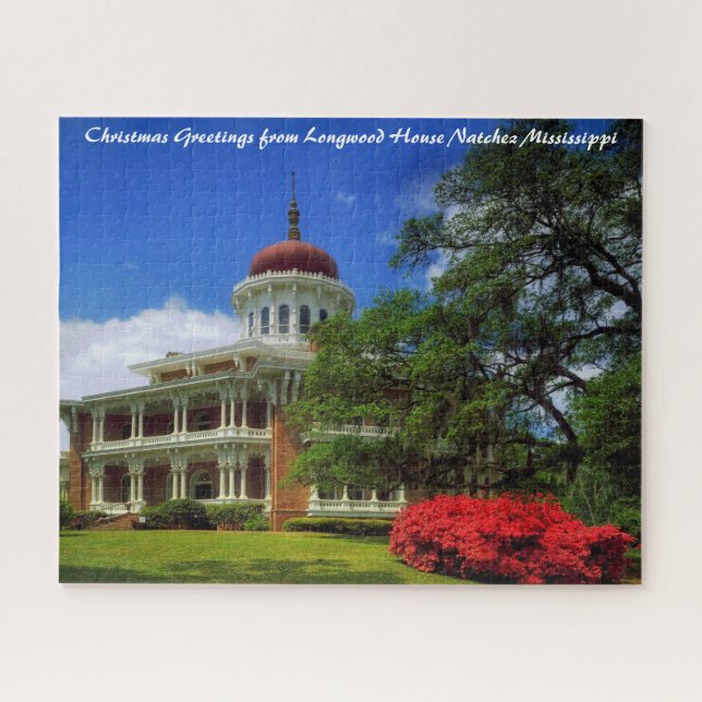 Puzzle Longwood House Natchez Navidad Greetings (Horizontal)