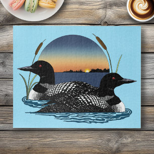 Puzzle Loon Couple Sunset Blue