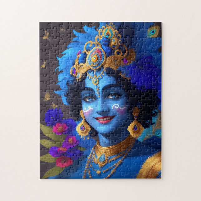 Puzzle Lord Krishna Deity Indian God (Vertical)