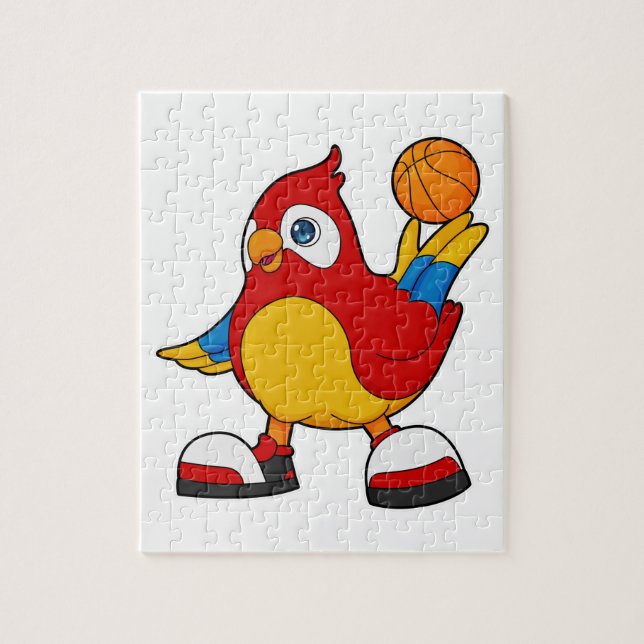 Puzzle Loro como jugador de baloncesto con baloncesto (Vertical)