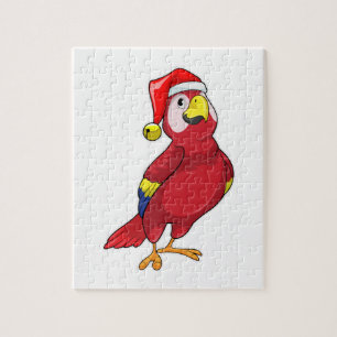 Puzzle Loro con sombrero Santa