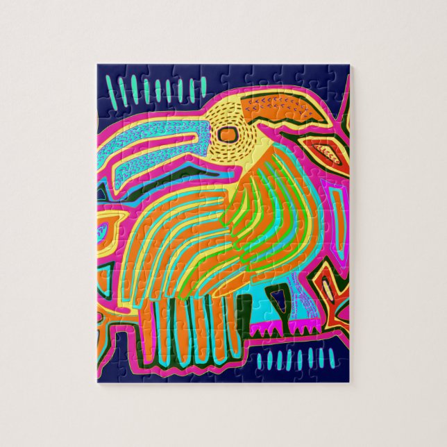 Puzzle Loro de Arte Popular Tropical (Vertical)