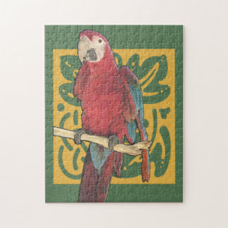 Puzzle Loro del rojo de Nouveau del arte