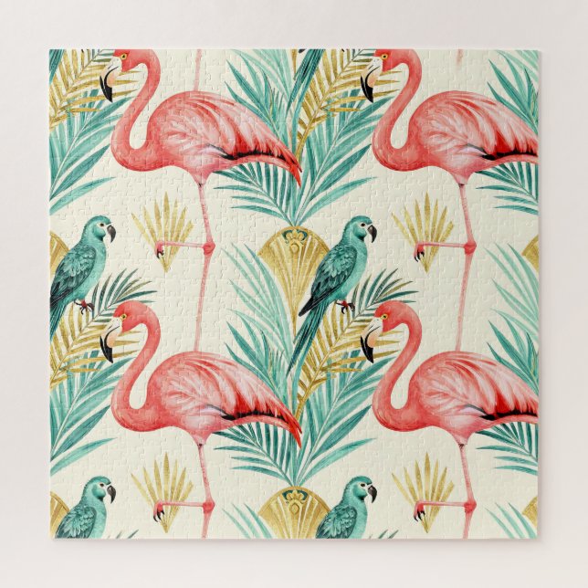 Puzzle Loro Flamenco Tropical Jungla (Vertical)
