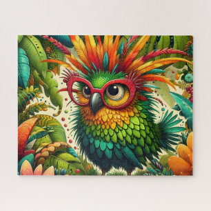 Puzzle Loro Tropical Lindo Con Gafas
