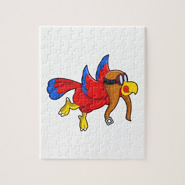 Puzzle Loro volando como piloto (Vertical)