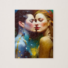 Puzzle Los Amantes De La Hermosa Lesbiana Aman La Colorid