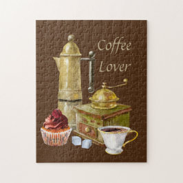 Puzzle los amantes del café fresco añaden texto rompecabe