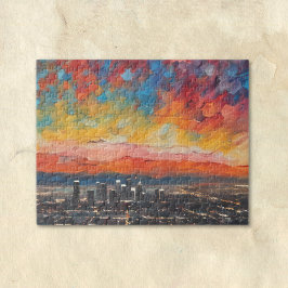 Puzzle Los Ángeles al Atardecer Abstracto
