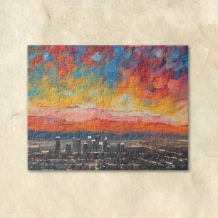 Puzzle Los Ángeles al Atardecer Abstracto