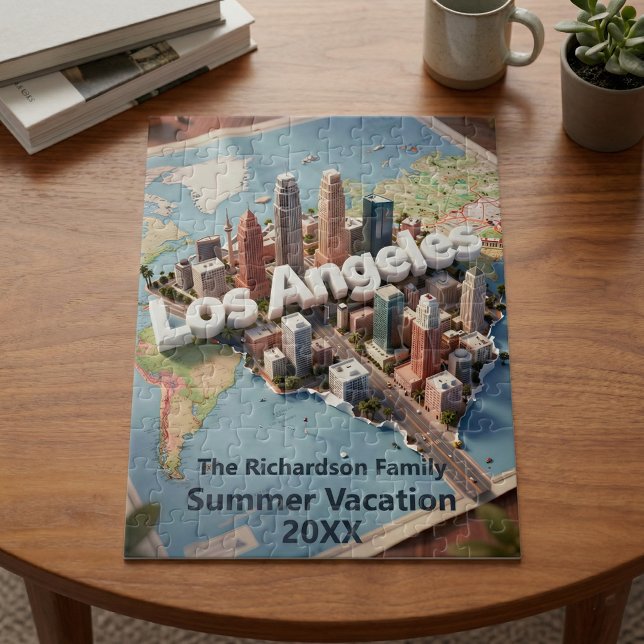 Puzzle Los Angeles California 3D Skyline Map Vacation (Subido por el creador)