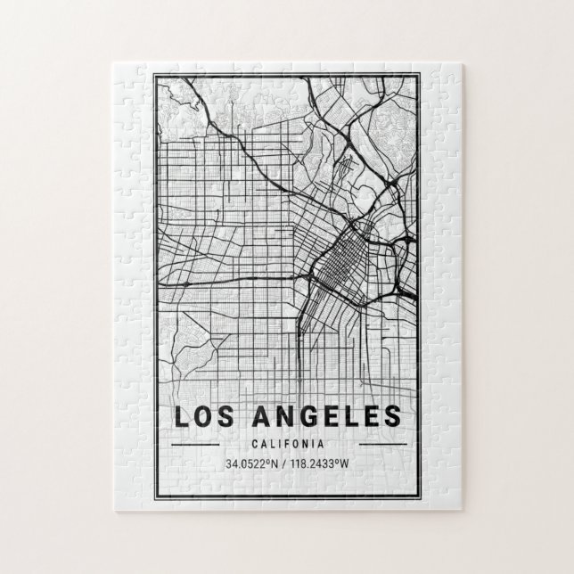 Puzzle Los Angeles California USA Cities Travel City Map (Vertical)