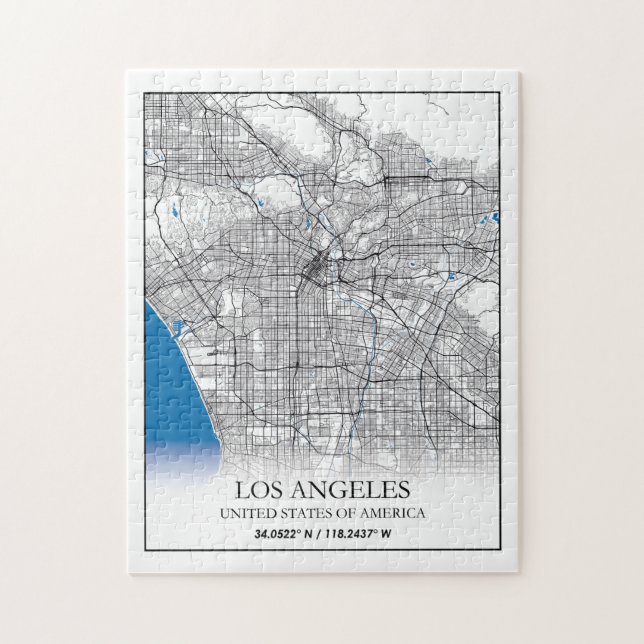 Puzzle Los Angeles California USA Travel City Map (Vertical)