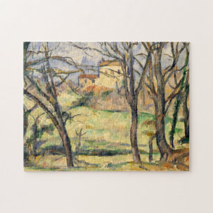 Puzzle Los árboles y las casas de Paul Cezanne el
