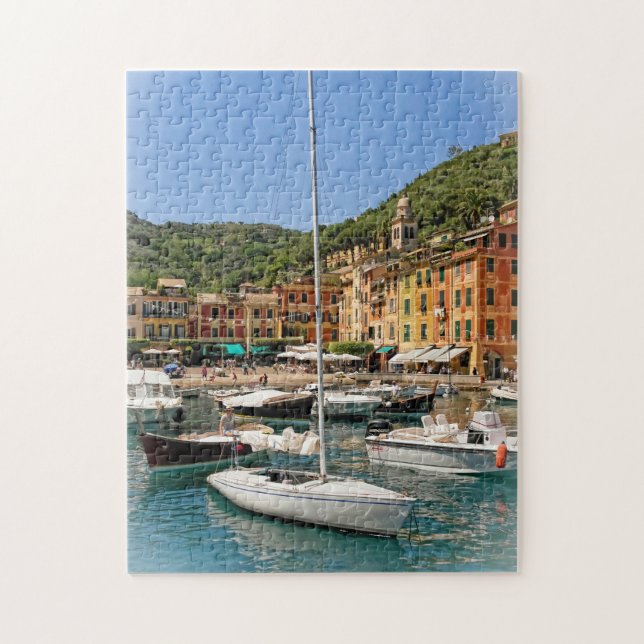 Puzzle Los barcos de Portofino, Italia - 11 x 14 pulgadas (Vertical)