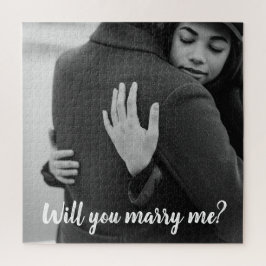 Puzzle Los bodas de la propuesta moderna en blanco y negr